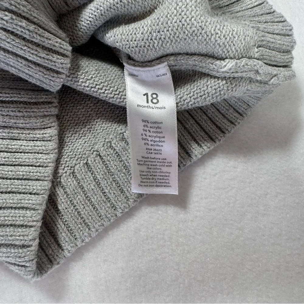 Carter’s Fair Isle Grey Crew Neck Sweater‎ Vibrant Color Toddler Baby Size 18M
